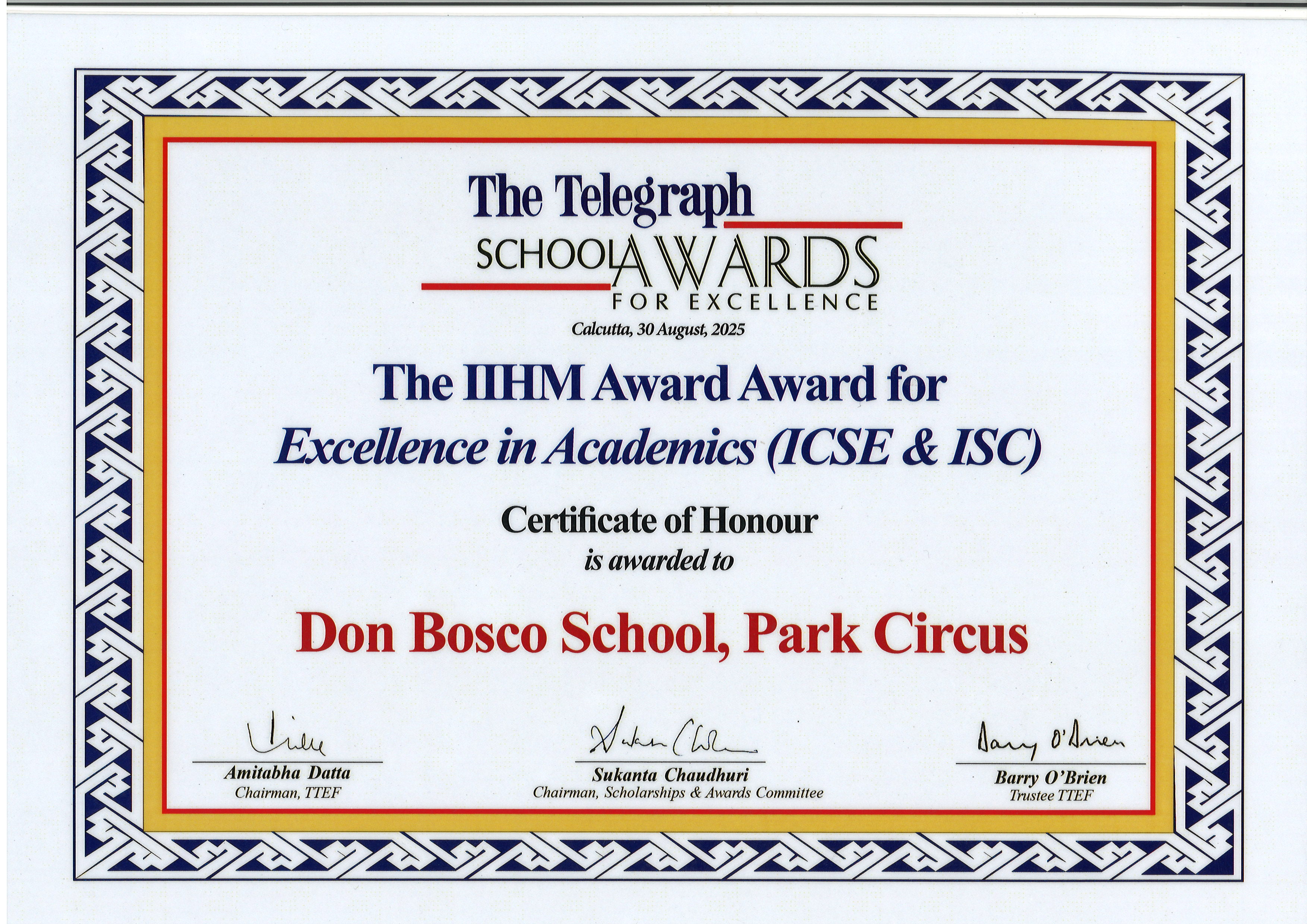 School Excellence Award